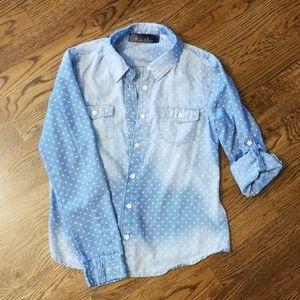 Denim button-up